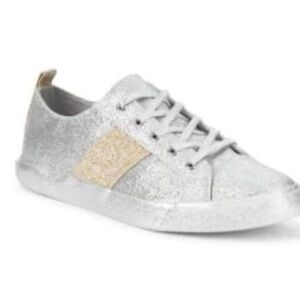 Kendall & Kylie Silver and Gold Glitter Sneakers